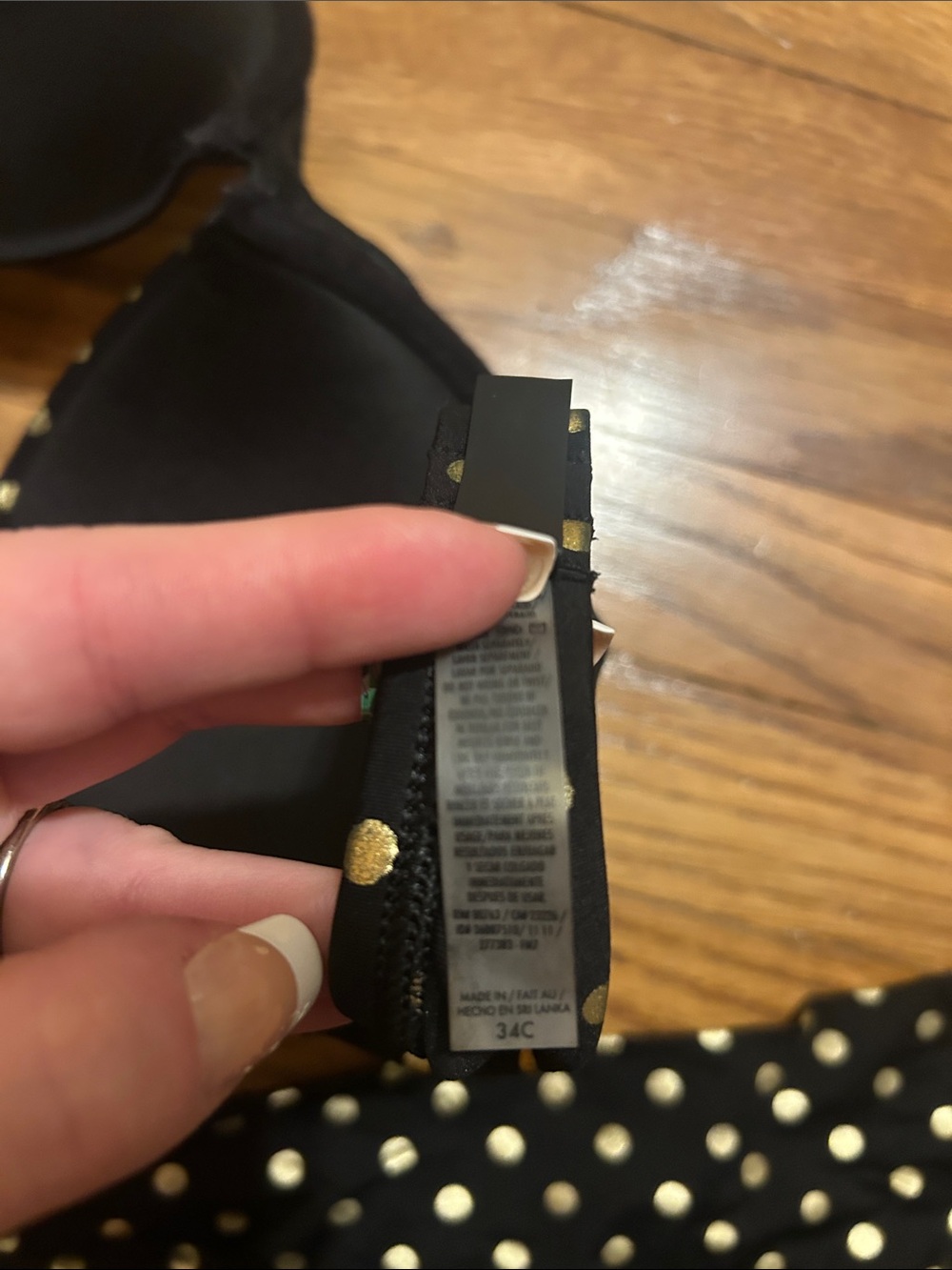Victoria's Secret Black and Gold Polka Dot Bikini - Picture 5 of 5